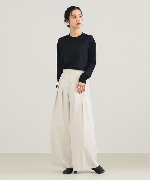 SLOANE(スローン)の「【別注】SLOANE / ウール クルーネック ロングスリーブ プルオーバー(Tシャツ/カットソー・レディース・オフホワイト/ネイビー/ブラック・2/1)」の10枚目の写真