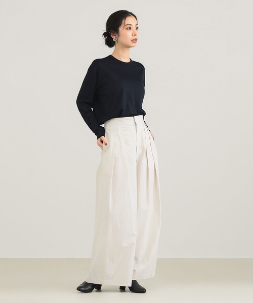 SLOANE（スローン）の「【1/9値下げ】【別注】SLOANE / ウール クルーネック ロングスリーブ［手洗い可］（Tシャツ/カットソー・レディース・オフホワイト/ネイビー/ブラック・2/1）」の7枚目の写真