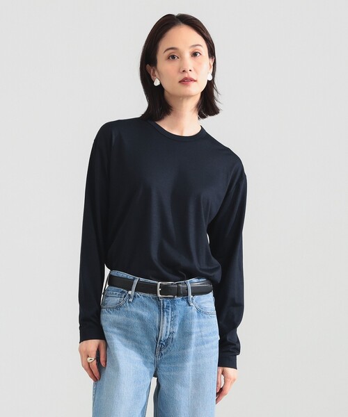 SLOANE（スローン）の「【1/9値下げ】【別注】SLOANE / ウール クルーネック ロングスリーブ［手洗い可］（Tシャツ/カットソー・レディース・オフホワイト/ネイビー/ブラック・2/1）」の8枚目の写真