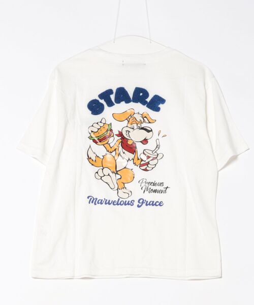 GORGE(ゴージ)の「《アメコミDOG×サガラ刺繍》レディース 半袖 Tシャツ キャラクター プリント 春夏秋(Tシャツ/カットソー・レディース・オフホワイト/スミクロ/オートミール/ネイビー/グリーン・F)」の16枚目の写真