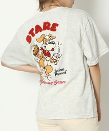 《アメコミDOG×サガラ刺繍》レディース 半袖 Tシャツ キャラクター プリント 春夏秋
