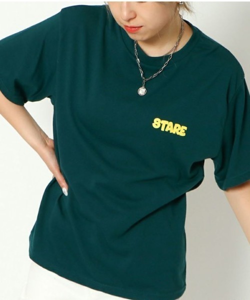 GORGE(ゴージ)の「《アメコミDOG×サガラ刺繍》レディース 半袖 Tシャツ キャラクター プリント 春夏秋(Tシャツ/カットソー・レディース・オフホワイト/スミクロ/オートミール/ネイビー/グリーン・F)」の6枚目の写真