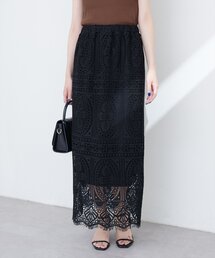 natural couture | 【WEB限定】スクエアパネルレーススカート(スカート)