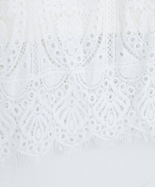 natural couture（ナチュラルクチュール）の「【WEB限定】スクエアパネルレーススカート（スカート・レディース・オフホワイト/ブラック・FREE）」の11枚目の写真