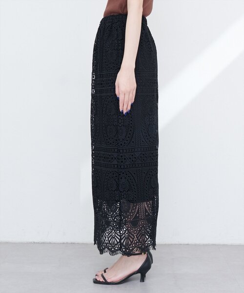 natural couture（ナチュラルクチュール）の「【WEB限定】スクエアパネルレーススカート（スカート・レディース・オフホワイト/ブラック・FREE）」の21枚目の写真