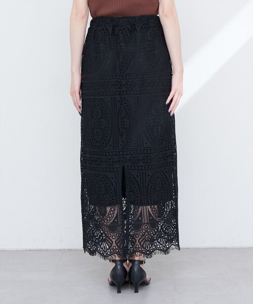 natural couture（ナチュラルクチュール）の「【WEB限定】スクエアパネルレーススカート（スカート・レディース・オフホワイト/ブラック・FREE）」の22枚目の写真