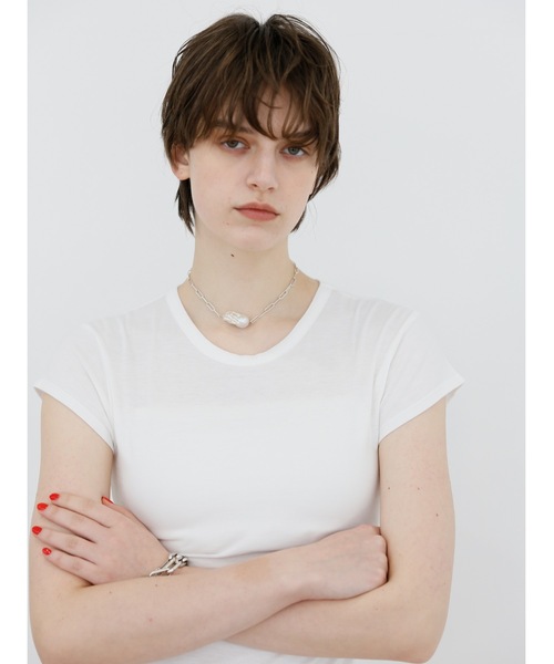 Katrin TOKYO(カトリーントーキョー)の「【JAPAN MADE】minimal tee(Tシャツ/カットソー・レディース・ブルー系/プラム/ホワイト・FREE/XS)」の1枚目の写真