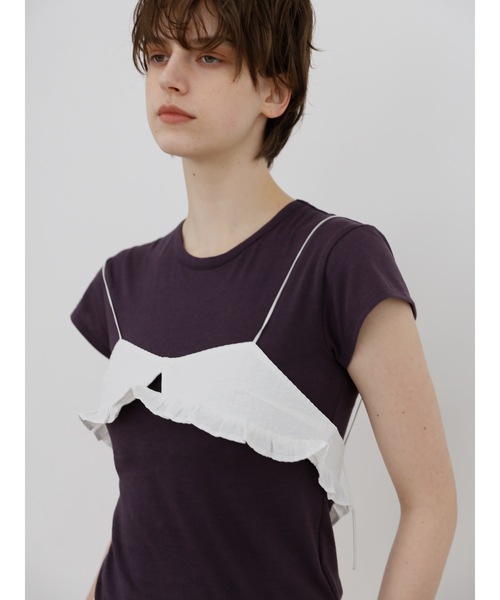 Katrin TOKYO(カトリーントーキョー)の「【JAPAN MADE】minimal tee(Tシャツ/カットソー・レディース・ブルー系/プラム/ホワイト・FREE/XS)」の6枚目の写真