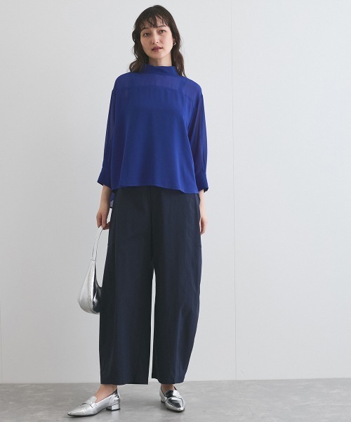 ketty(ケティ)の「ロールネックシアーシャツブラウス≪手洗い可能≫(シャツ/ブラウス・レディース・イエロー/ブルー/オフホワイト・M)」の10枚目の写真