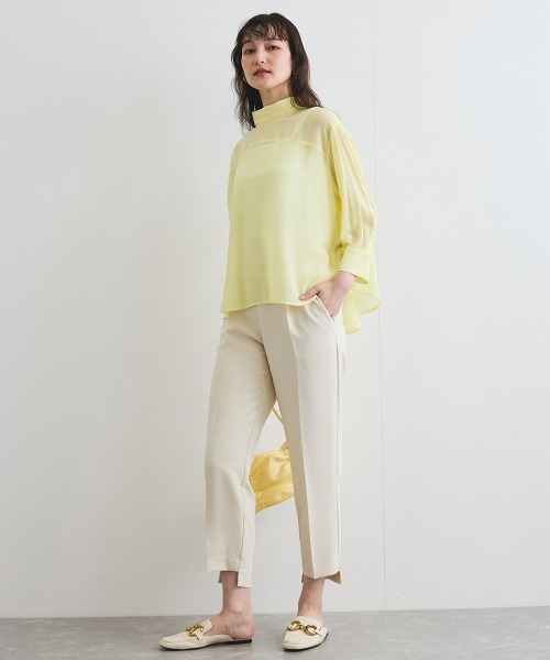 ketty(ケティ)の「ロールネックシアーシャツブラウス≪手洗い可能≫(シャツ/ブラウス・レディース・イエロー/ブルー/オフホワイト・M)」の22枚目の写真