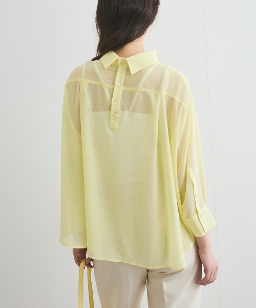 ketty(ケティ)の「ロールネックシアーシャツブラウス≪手洗い可能≫(シャツ/ブラウス・レディース・イエロー/ブルー/オフホワイト・M)」の20枚目の写真