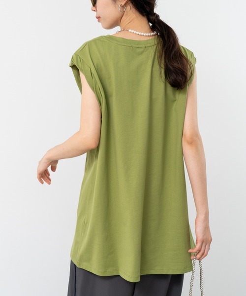 refinedworks(リファインドワークス)の「【refinedworks】肩回りカバーしてくれる ノースリトップス!(Tシャツ/カットソー・レディース・カーキ/ホワイト/ブラック・FREE)」の11枚目の写真