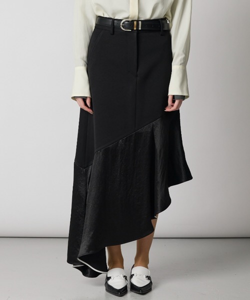 CINOH デザインスカート　36 セール】BONDING ASYMMETRY FLARE SKIRT（スカート）｜CINOH