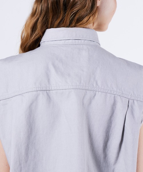 DOUBLE STANDARD CLOTHING（ダブルスタンダードクロージング）の「12ozノースリーブデニムジャケット（ベスト・レディース・ライトグレー・FREE）」の12枚目の写真