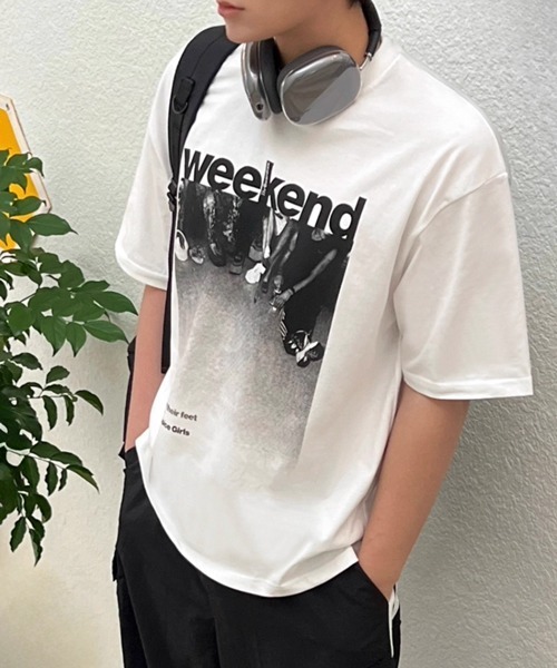NOWLE（ノウル）の「【NOWLE】モノクロフォト プリント 半袖 Tシャツ