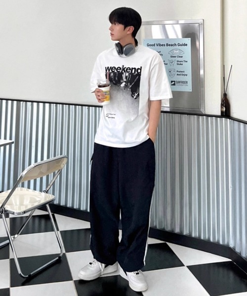 NOWLE（ノウル）の「【NOWLE】モノクロフォト プリント 半袖 Tシャツ