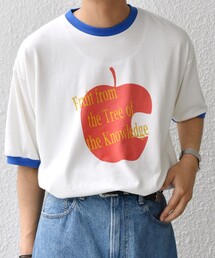 SCREEN STARS: レトロ プリント リンガー Tシャツ◇