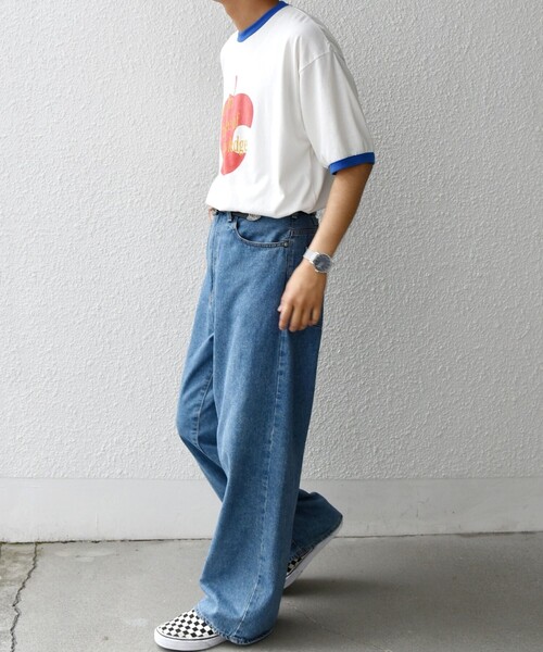 SCREEN STARS(スクリーンスターズ)の「SCREEN STARS: レトロ プリント リンガー Tシャツ◇(Tシャツ/カットソー・メンズ・ブラック/ブルー・MEDIUM/LARGE/X-LARGE)」の9枚目の写真
