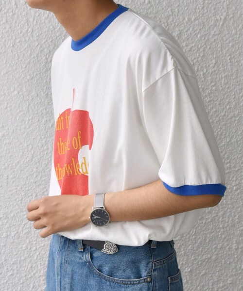 SCREEN STARS(スクリーンスターズ)の「SCREEN STARS: レトロ プリント リンガー Tシャツ◇(Tシャツ/カットソー・メンズ・ブラック/ブルー・MEDIUM/LARGE/X-LARGE)」の11枚目の写真