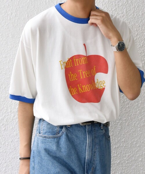 SCREEN STARS: レトロ プリント リンガー Tシャツ◇（Tシャツ