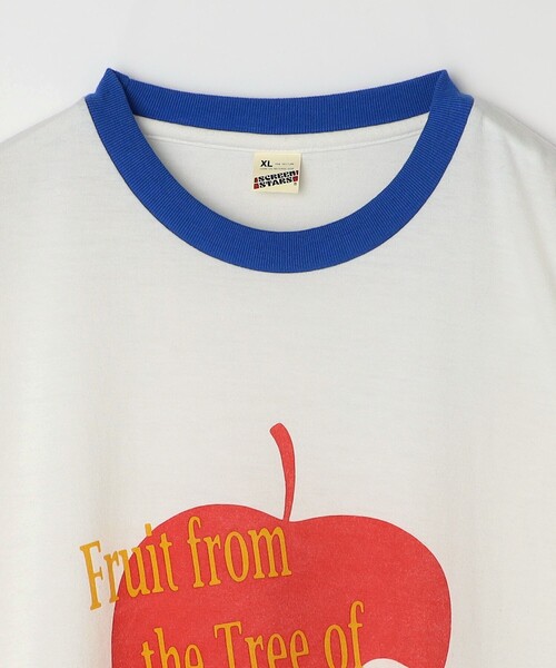 SCREEN STARS: レトロ プリント リンガー Tシャツ◇（Tシャツ