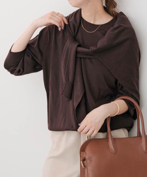 Spick & Span（スピックアンドスパン）の「《手洗い可 / 追加》18G クルーネックプルオーバー（ニット/セーター・レディース・ブラック/イエロー系その他/ブラウン/レッド/チャコールグレー・FREE）」の21枚目の写真
