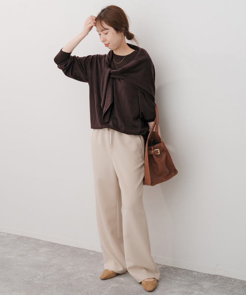 Spick & Span（スピックアンドスパン）の「《手洗い可 / 追加》18G クルーネックプルオーバー（ニット/セーター・レディース・ブラック/イエロー系その他/ブラウン/レッド/チャコールグレー・FREE）」の22枚目の写真
