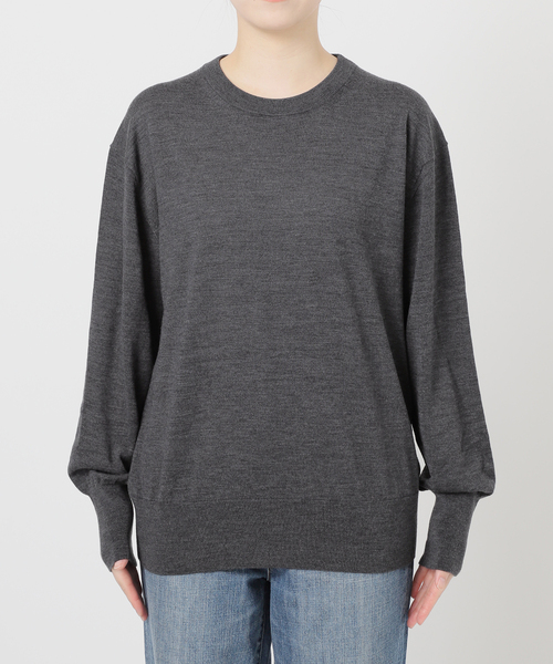 人気カラー⭐︎スピック＆スパン　18G クルーネックプルオーバー　グレー 人気カラー⭐︎スピック＆スパン 18G クルーネックプルオーバー グレー