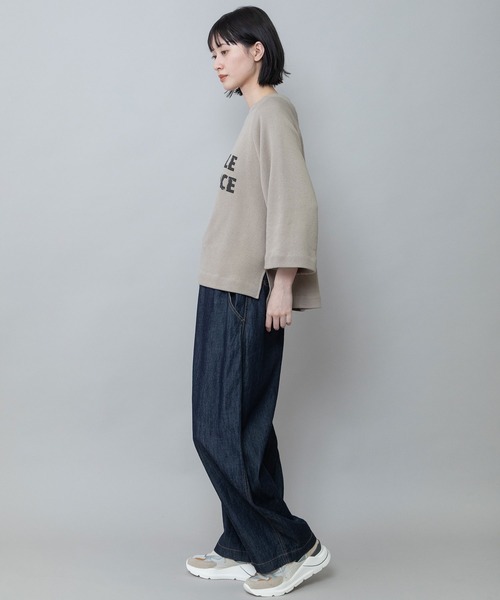 Munich（ミューニック）の「ルーズ裏毛ロゴプリントプルオーバー（スウェット・レディース・モカ/ダークベージュ/ベージュ・FREE）」の16枚目の写真