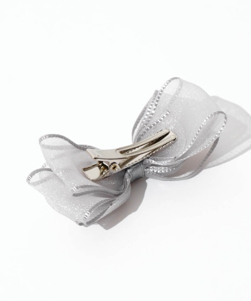 flower（フラワー）の「リボンパピヨンピン(2pc)（ヘアピン・レディース・アイボリー/ブラック/グレー・FREE）」の6枚目の写真