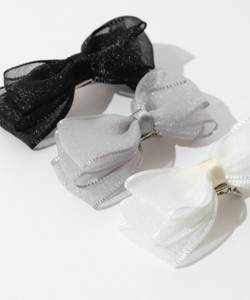 flower（フラワー）の「リボンパピヨンピン(2pc)（ヘアピン・レディース・アイボリー/ブラック/グレー・FREE）」の11枚目の写真