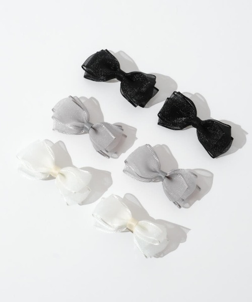flower（フラワー）の「リボンパピヨンピン(2pc)（ヘアピン・レディース・アイボリー/ブラック/グレー・FREE）」の12枚目の写真