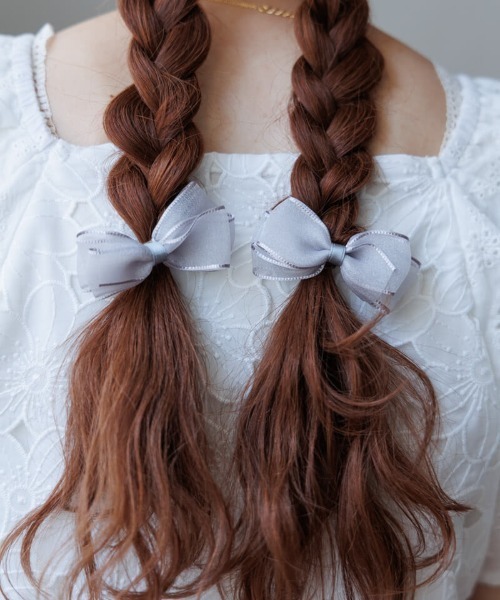 flower（フラワー）の「リボンパピヨンピン(2pc)（ヘアピン・レディース・アイボリー/ブラック/グレー・FREE）」の17枚目の写真