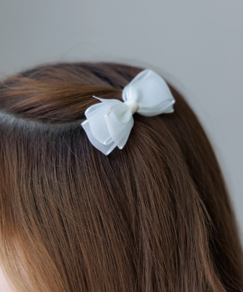 flower（フラワー）の「リボンパピヨンピン(2pc)（ヘアピン・レディース・アイボリー/ブラック/グレー・FREE）」の21枚目の写真