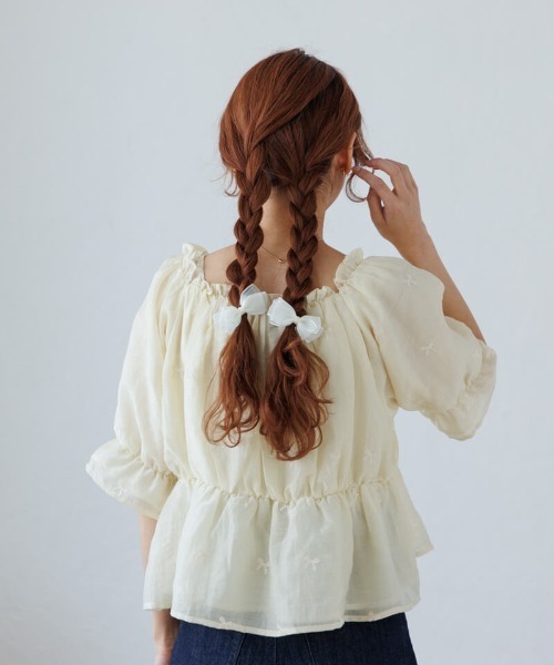 flower（フラワー）の「リボンパピヨンピン(2pc)（ヘアピン・レディース・アイボリー/ブラック/グレー・FREE）」の22枚目の写真