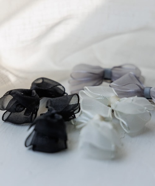 flower（フラワー）の「リボンパピヨンピン(2pc)（ヘアピン・レディース・アイボリー/ブラック/グレー・FREE）」の14枚目の写真