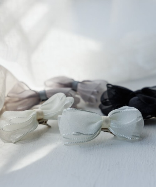 flower（フラワー）の「リボンパピヨンピン(2pc)（ヘアピン・レディース・アイボリー/ブラック/グレー・FREE）」の15枚目の写真