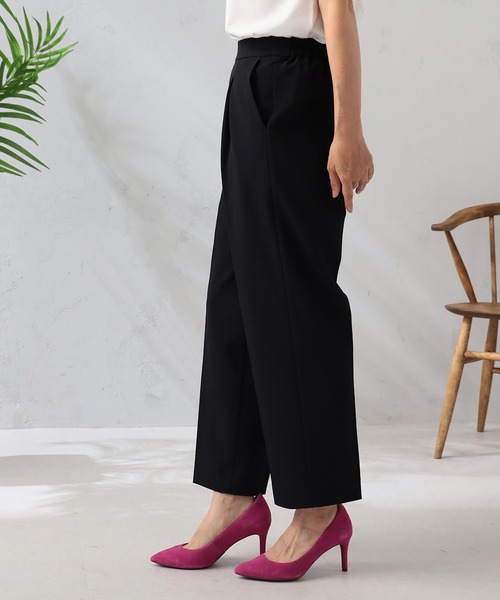 GALLORIA（ギャローリア）の「接触冷感　ピケタックストレートパンツ（その他パンツ・レディース・ネイビー/ライトグレー・LL/L/M/S）」の6枚目の写真