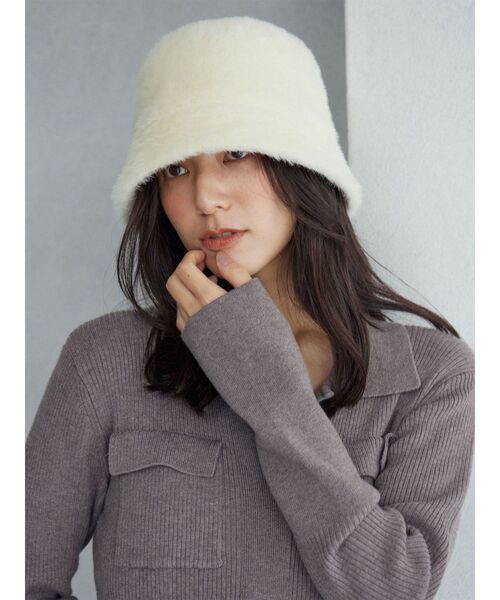 LAGUNAMOON(ラグナムーン)の「ファーライクバケットハット(ハット・レディース・アイボリー/ブラック・FREE)」の14枚目の写真