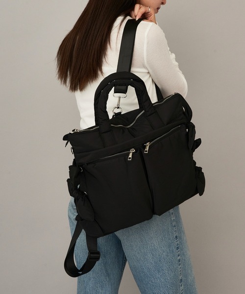 Casselini（キャセリーニ）の「【Casselini】2WAYリボンヘルメットバッグ リュック 252-110516（ショルダーバッグ・レディース・ブラック/カーキ・FREE）」の4枚目の写真