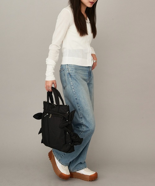 Casselini（キャセリーニ）の「【Casselini】2WAYリボンヘルメットバッグ リュック 252-110516（ショルダーバッグ・レディース・ブラック/カーキ・FREE）」の11枚目の写真