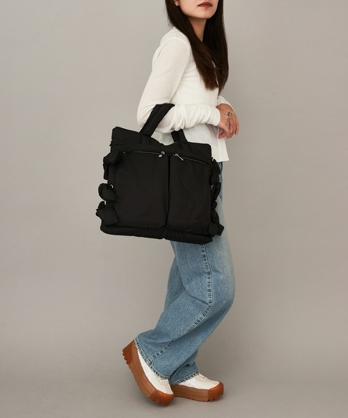 Casselini（キャセリーニ）の「【Casselini】2WAYリボンヘルメットバッグ リュック 252-110516（ショルダーバッグ・レディース・ブラック/カーキ・FREE）」の10枚目の写真