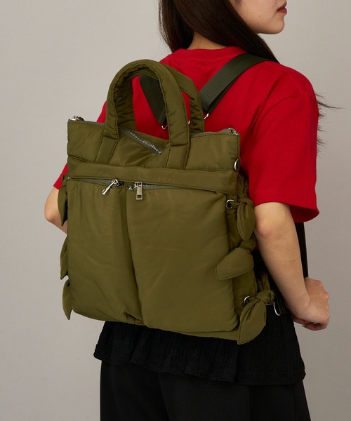 Casselini（キャセリーニ）の「【Casselini】2WAYリボンヘルメットバッグ リュック 252-110516（ショルダーバッグ・レディース・ブラック/カーキ・FREE）」の20枚目の写真