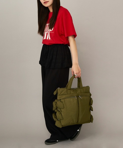 Casselini（キャセリーニ）の「【Casselini】2WAYリボンヘルメットバッグ リュック 252-110516（ショルダーバッグ・レディース・ブラック/カーキ・FREE）」の22枚目の写真