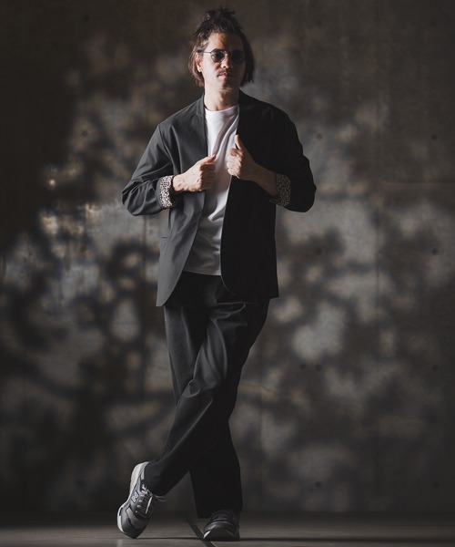 GLIMCLAP（グリムクラップ）の「mj10879-Minimal Jacket-stretch chino cloth- ノーカラージャケット（ノーカラージャケット・メンズ・チャコール/ベージュ/ブラック・S/M/L）」の19枚目の写真