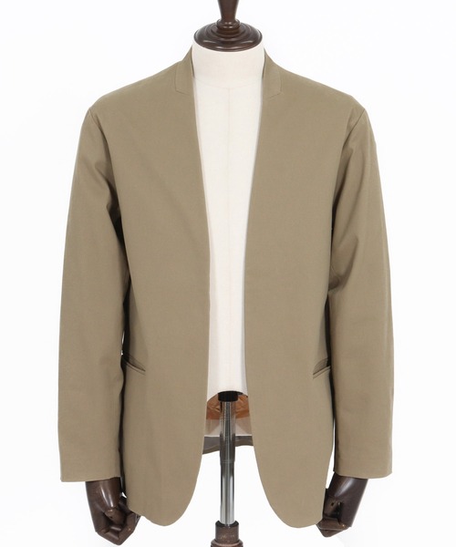 GLIMCLAP（グリムクラップ）の「mj10879-Minimal Jacket-stretch chino cloth- ノーカラージャケット（ノーカラージャケット・メンズ・チャコール/ベージュ/ブラック・S/M/L）」の22枚目の写真