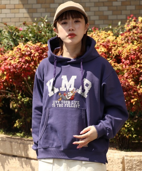 KRIFF MAYER Lady's Collection(クリフメイヤーレディースコレクション)の「裏起毛パーカー(クリフラビット)(パーカー・レディース・ナチュラル/パープル/ベージュ/チャコール/カラフル・LARGE/MEDIUM)」の4枚目の写真