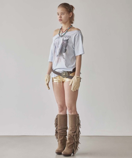 SCULPTOR(スカルプター)の「Sheriff Cut Out Tee(Tシャツ/カットソー・レディース・オフホワイト/ライトブルー/イエロー・SMALL/MEDIUM/LARGE)」の13枚目の写真