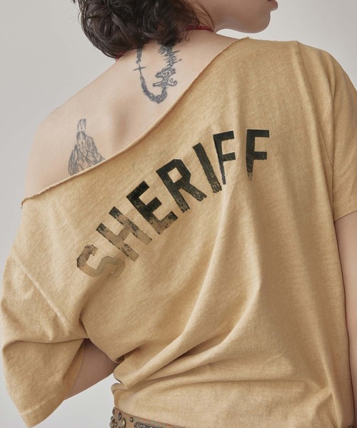 SCULPTOR(スカルプター)の「Sheriff Cut Out Tee(Tシャツ/カットソー・レディース・オフホワイト/ライトブルー/イエロー・SMALL/MEDIUM/LARGE)」の22枚目の写真
