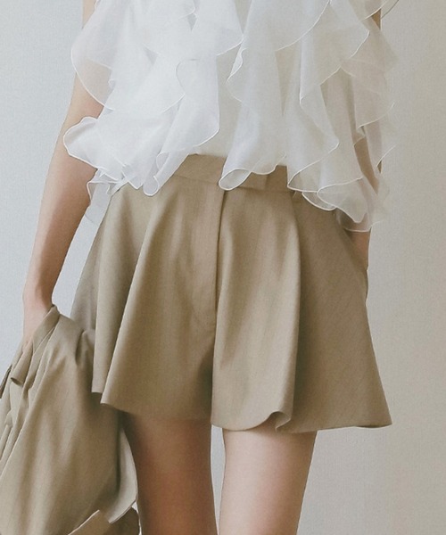 EIMY ISTOIRE（エイミーイストワール）の「タックハーフパンツ（その他パンツ・レディース・グレー/ベージュ/ホワイト/ブラック・F）」の4枚目の写真